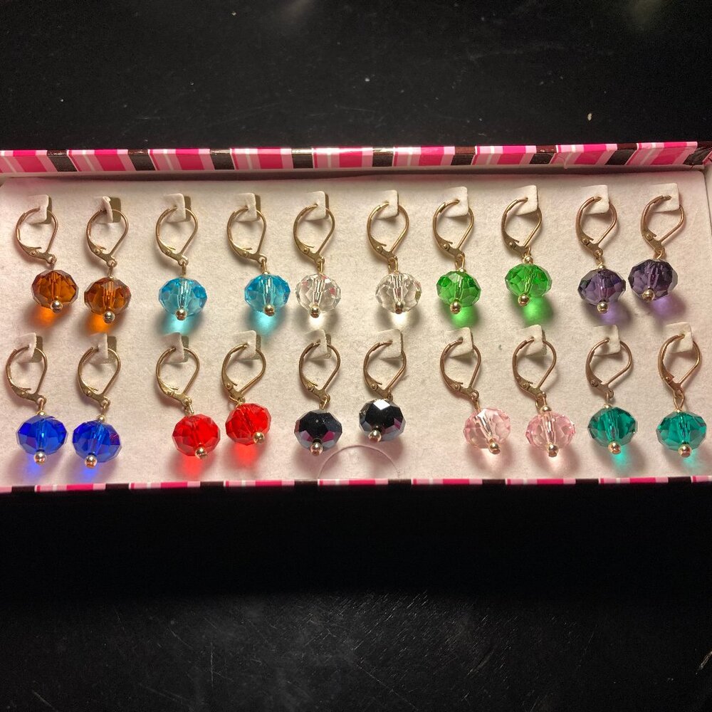 Boxed Set of 10 Pairs of Crystal Earrings - Friends Collection Garold C. Miller
